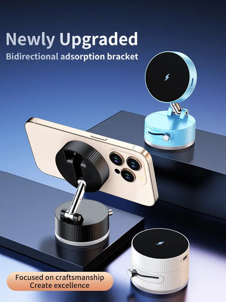 Vacuum Magnetic Phone Holder, Foldable And Retractable, Strong Magnetic, Portable, Multi-scene Use, Easy To Operation, No Bubbles